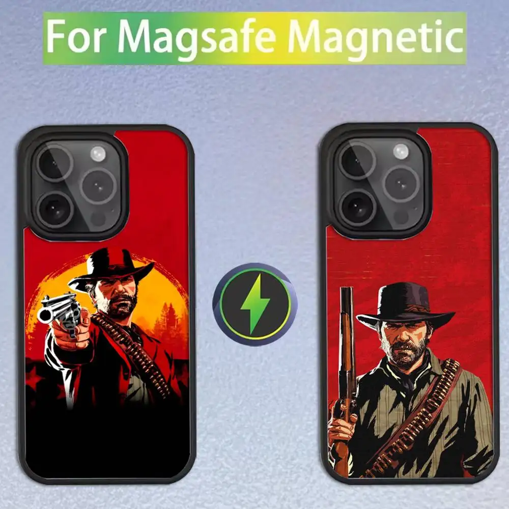 

RDR 2 Arthur Morgan Game Phone Case For iPhone 16,15,14,13,12,11,Pro,Max,Plus,Mini,SE Magsafe Magnetic Wireless Charging