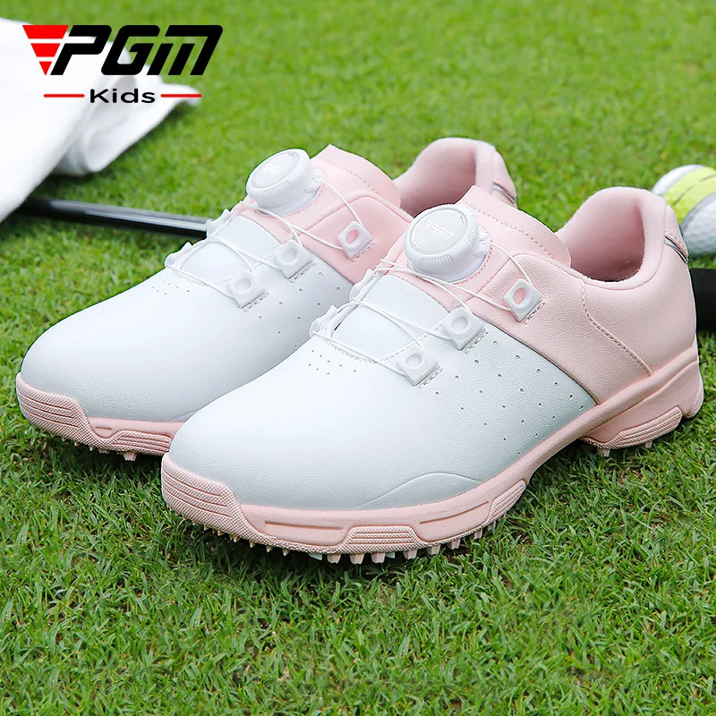 

PGM Children's Golf Shoes Teenage Casual Sports Girls Sneakers Quick Lacing Breathable Waterproof Non-Slip XZ307 Wholesale