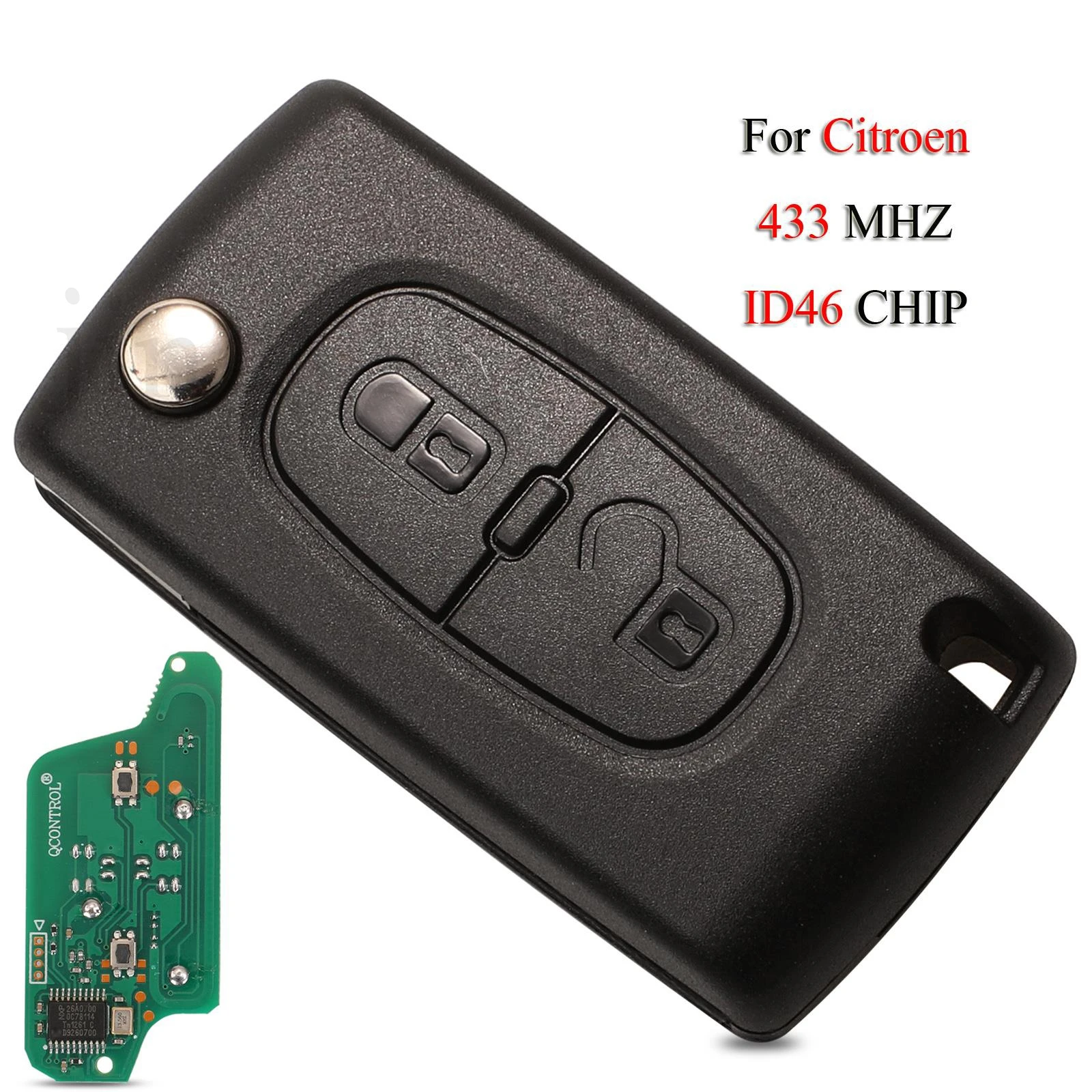 jingyuqin Remote Smart Car Key For Citroen C2 C3 C4 C5 C6 C8 Xsara Picasso 433MHZ ASK/FSK ID46 PCF7941/PCF7961 CE0523/CE0536