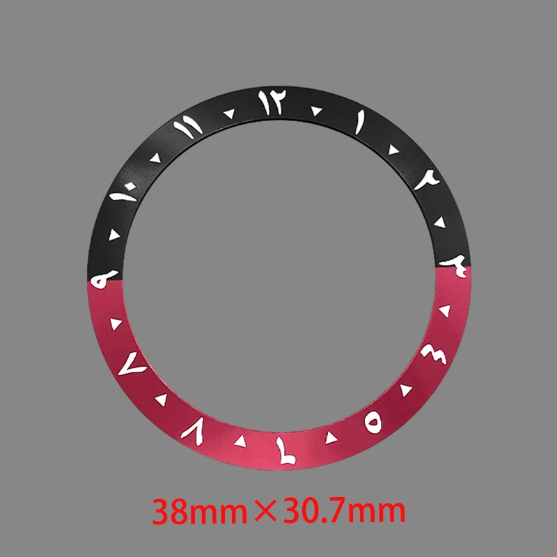 Mod 38 مللي متر مشطوف الألومنيوم الحافة إدراج خواتم ل SUB SRPD GMT SKX007 SKX009 ساعة حافظة NH35 NH36 حركة ساعات رجالي تجديد جزء