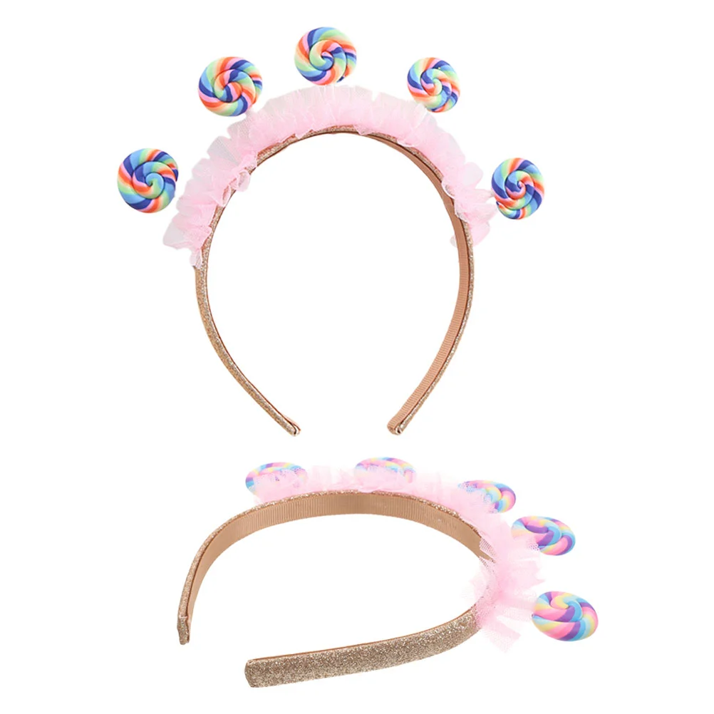 2 Pcs Candy Lollipop Headband Toddler Kids Headbands Plastic for Girls Headdress