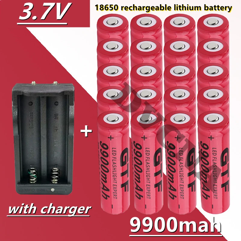 

Original 18650 High-capacity Rechargeable Lithium-ion Battery 9900Mah 3.7V+charger