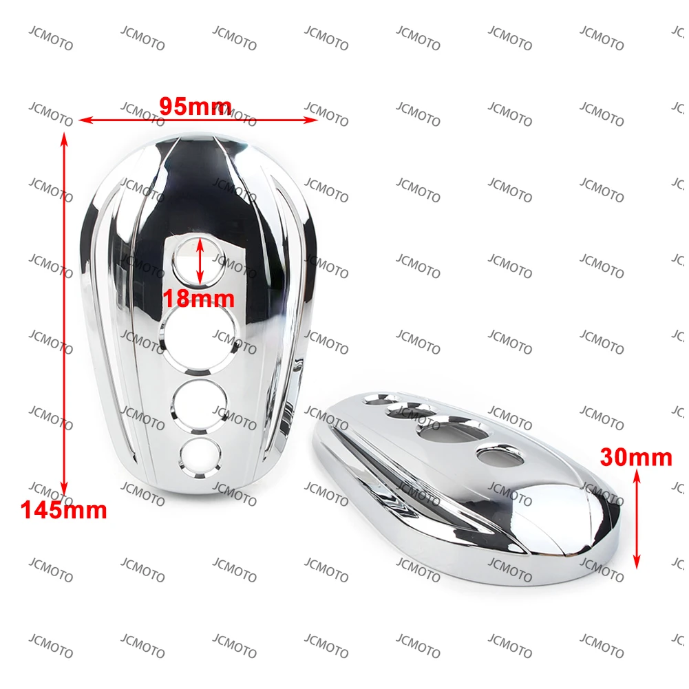 

For Harley Touring Dyna Softail Sportster Choppers Crusiers 1 Pair Chrome Oval Motorcycle Rear View Mirrors Cover Cap