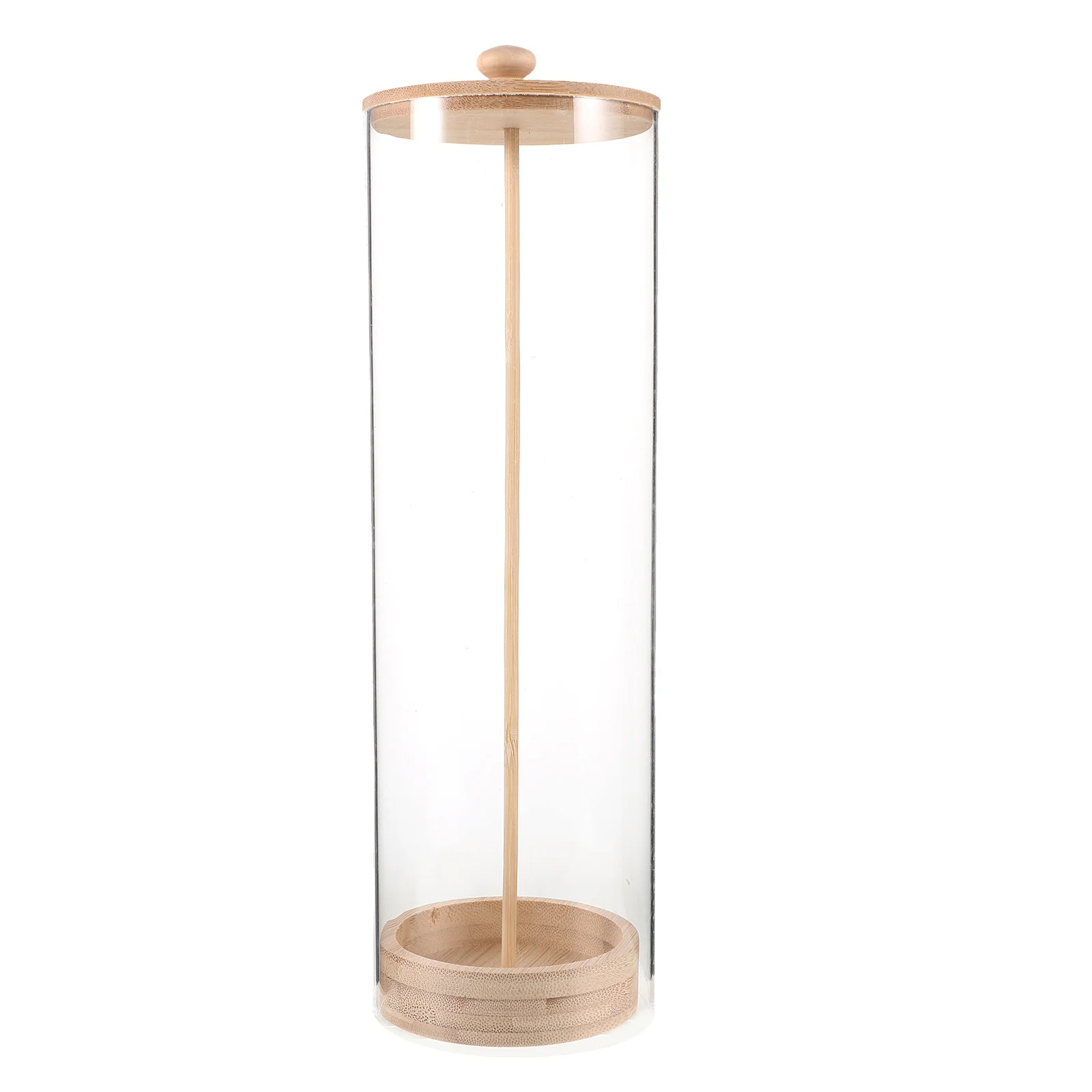 

Wooden Lid Straw Organizer Clear Acrylic Storage Box Multi Purpose Straw Dispenser for Countertop Office Cafe Restaurant