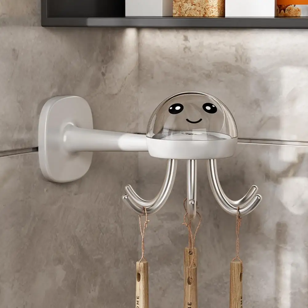 

Utensil Towel Hanger Kitchen Utensil Hook Versatile 6-hook Jellyfish Hanger No-drill Wall Mount for Kitchen Utensils Organizing