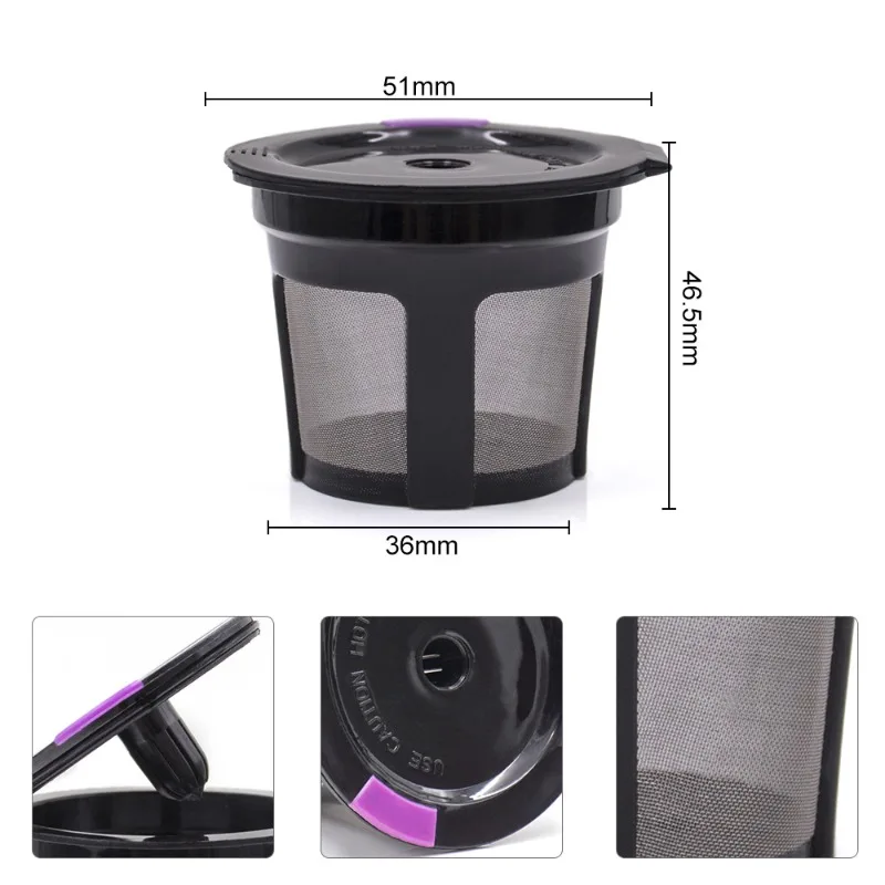 Refillable Coffee Capsule Plastic Filter Stainless Funnel Cup Match ICafilas K Pod Maker Household Brew Kitchen Barista Drink