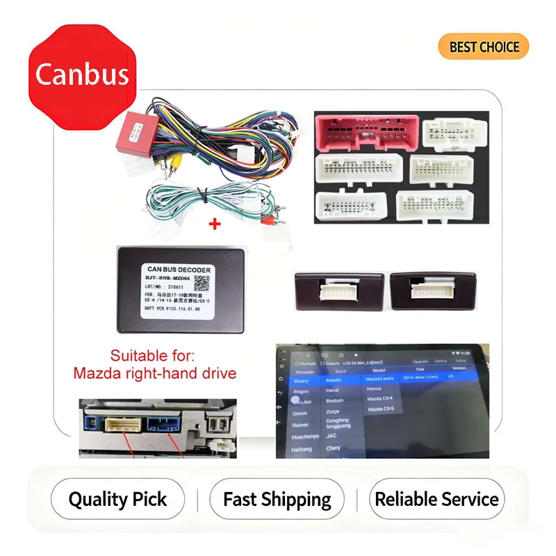 Newest BNR-MZD-04 Canbus Box Suitable for Mazda Right-hand Drive Auto Parts with Cable
