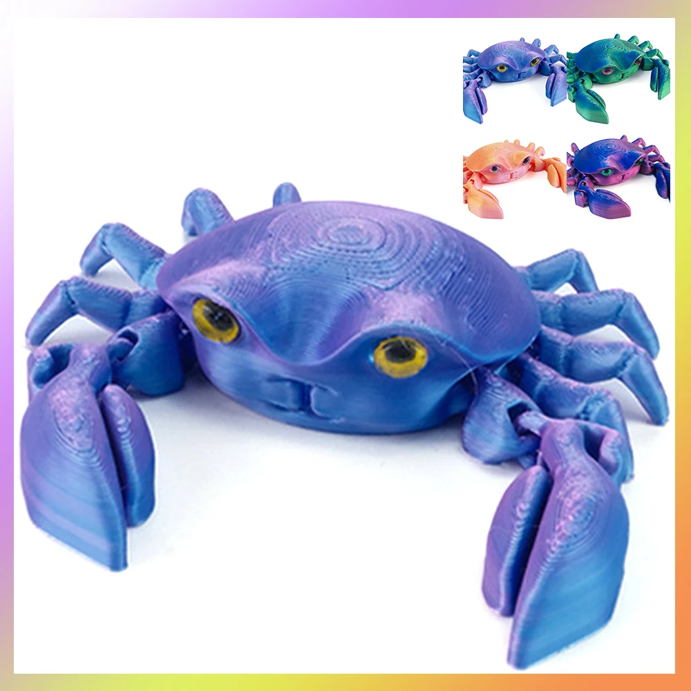 3D Printed Toys Sea Life Crabs Figures Model Multi-joint Movable Ornament Decorative Desktop Creativity Novelty Kids Gifts Toys