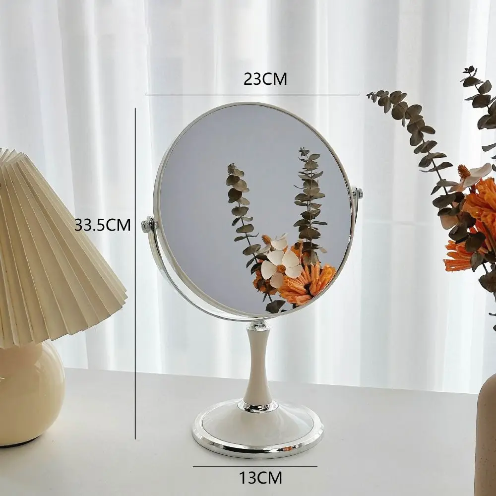 Miroir de maquillage Double face rotatif à 360 degrés, Style européen, loupe 3x, miroir de vanité léger de luxe Simple