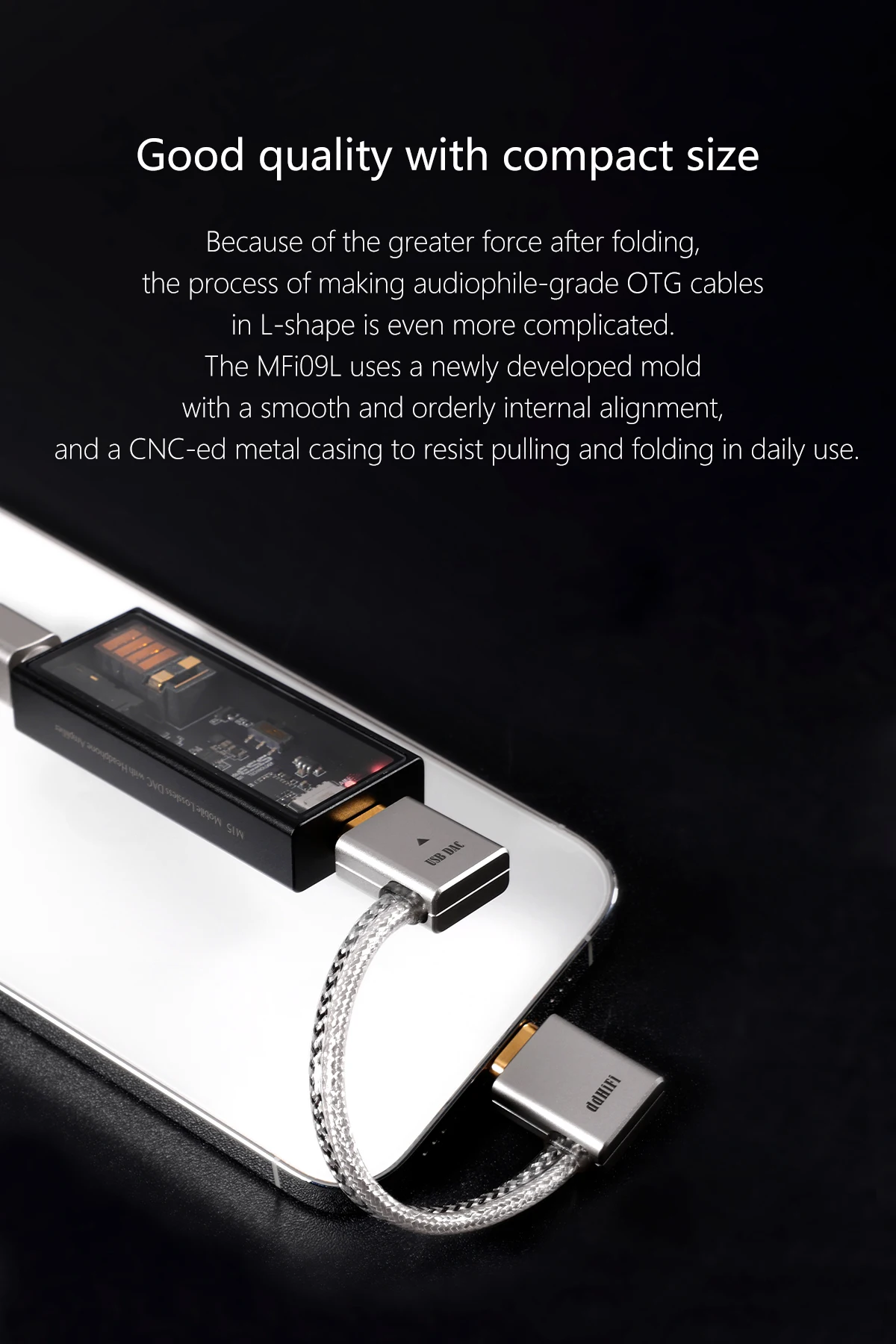 Vorbestellung DDHiFi TC09L/MFi09L USB-C/L-förmiges auf USB-C L-förmiges OTG-Kabel mit umgekehrter Verbindung zum Aufladen verwendet werden – Detail 2