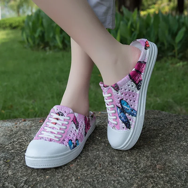

Women Casual Shoes Fashion Breathable Walking Mesh Flat Shoes Sneakers Women 2025 Gym Vulcanized Shoes White Female Footwear