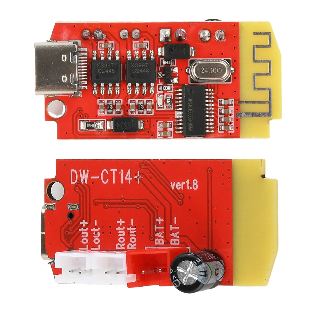 CT14 Miniatuur Stereo Bluetooth 5.2 Versterker Board DC 3.7-5V 5W + 5W Audio Module Micro USB/Type-C Interface