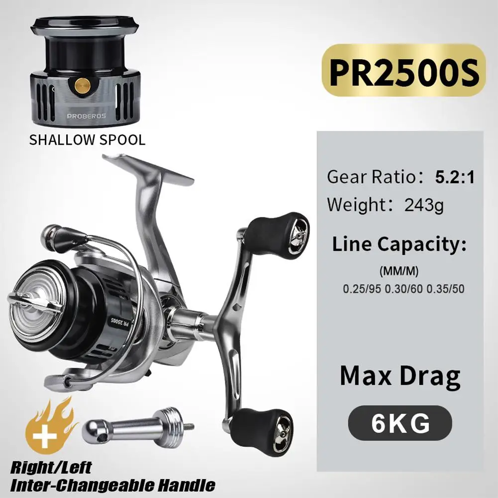 Double Rocker Spinning Fishing Reel 7+1bb Long Range Ultra-smooth Fishing Reel For Freshwater Saltwater