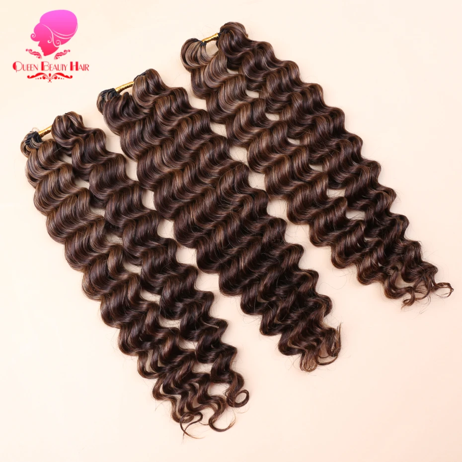 Highlight Deep Wave Feather Crochet Echthaar Unsichtbare Wunderknoten Haarverlängerung 100% Echthaar Farbige Boho Zöpfe – Detail 12