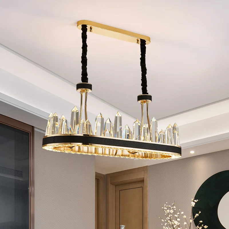 

luxury lamps modern minimalist atmosphere dining room leather circular iceberg living room bedroom crystal chandelier