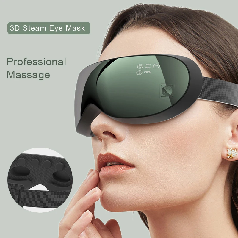 

3D Steam Eye Massage Mask EMS Pulse Vibration Eyes Mask Dry Eye Dark Circles Relief Steam Hot Compress Eye Care Instrument