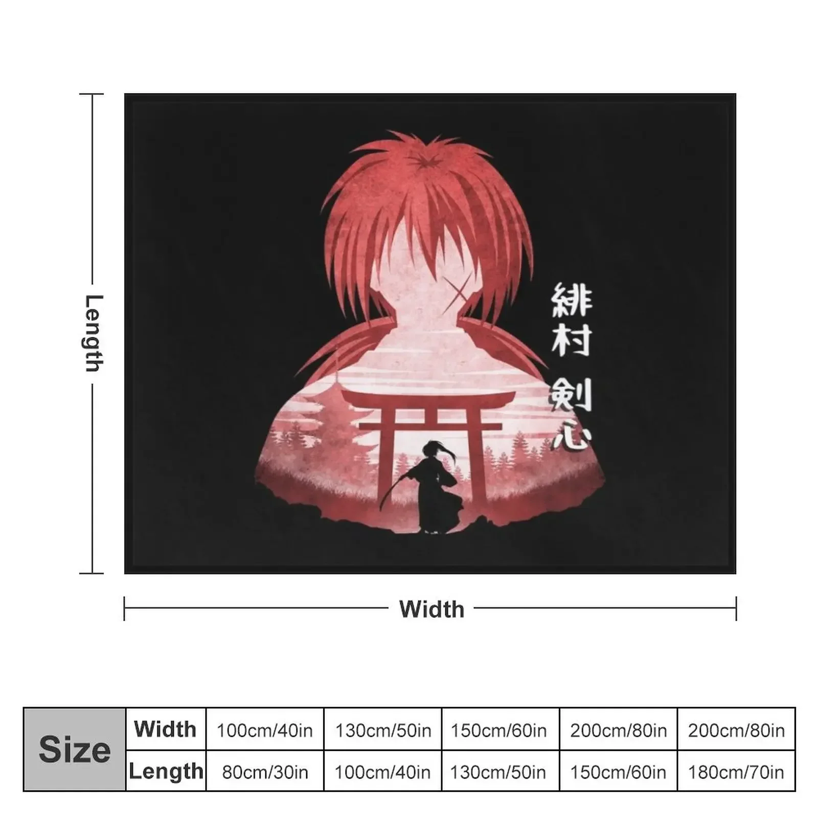 Kenshin Himura Throw Blanket Flannel Fabric Winter beds Soft Plaid Soft Plush Plaid Blankets