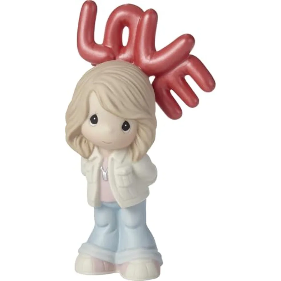 

Little Girl Love Figurine I Can't Hide My Love for You Blonde Girl Bisque Porcelain Figurine Valentine's Gift Gift for Mom, Gra