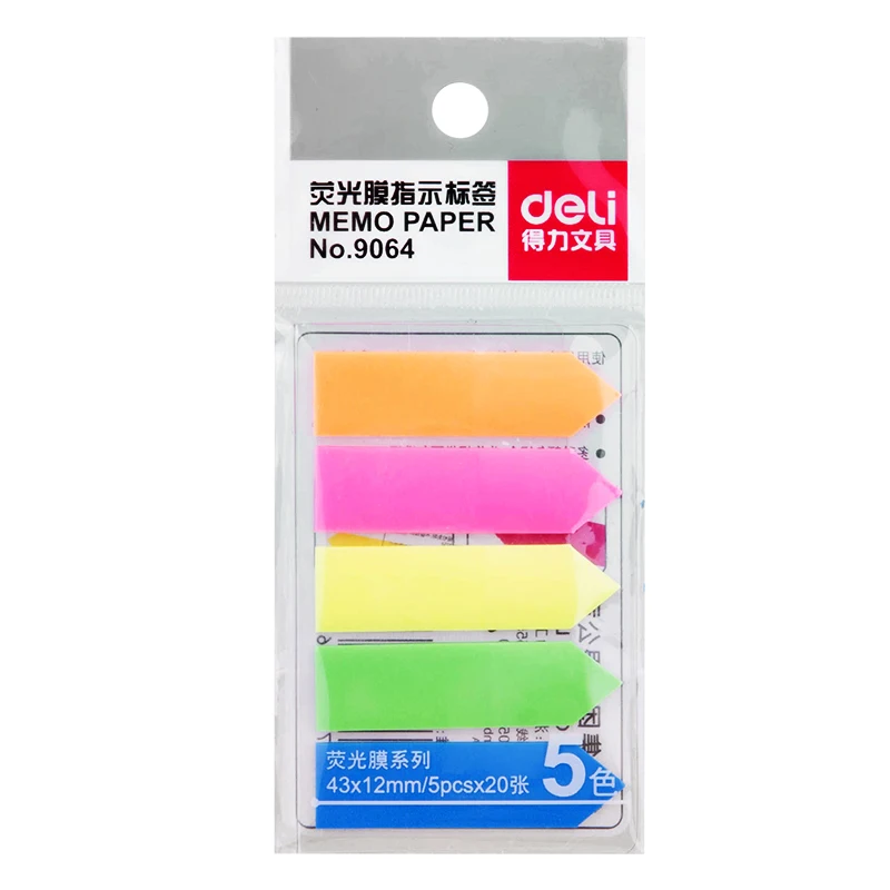 Deli 100 PCS/Bag Index Tabs 5 Colors Memo Paper 9064