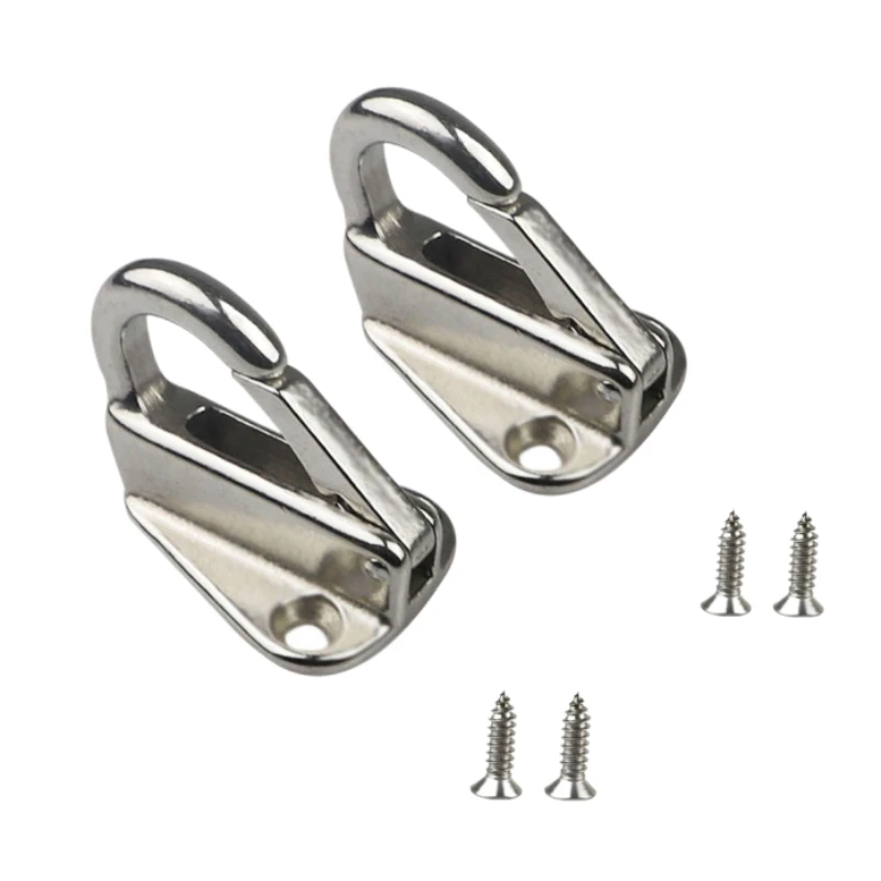 

2Pcs 316 Stainless Steel Spring Locked Fender Hooks Boat Spring Locked Fender Hook Snap Hook Rope Boat Sail Tug Ship Hardwares