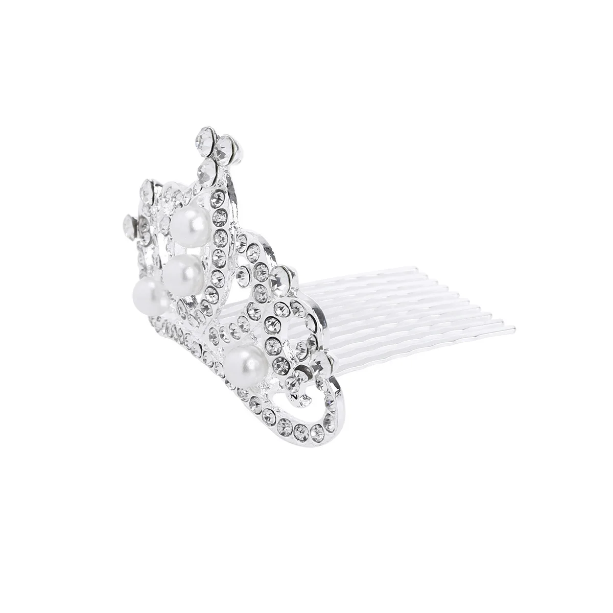 Mahkota Mutiara Berlian Imitasi Berkilau untuk Anak Perempuan Desain Elegan Ringan Portabel Sempurna untuk Dekorasi Pesta Ulang Tahun Cosplay