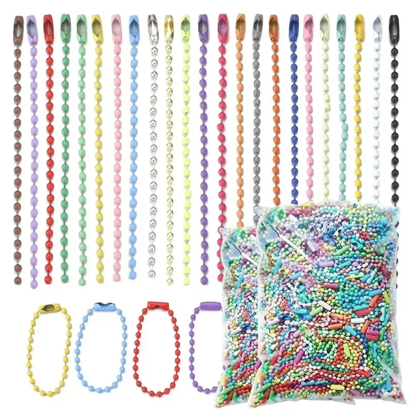 Random Color12cm Bead Chains Fits Key Chain/Dolls/Label Hand Tag Connector For DIY Bracelet Necklace Jewelry Making Accessoris