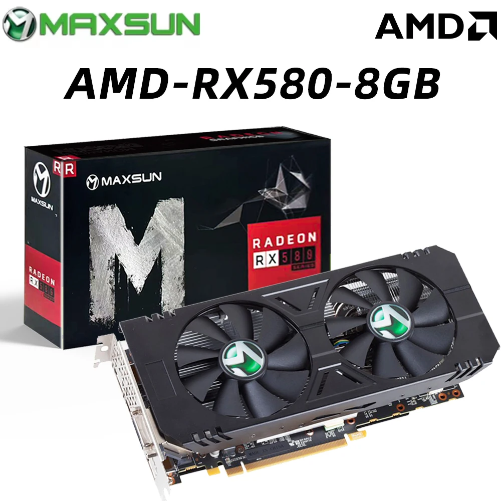 MAXSUN Original AMD Radeon RX580 8G scheda grafica GDDR5 memoria Video scheda di gioco a 256 Bit PCIEx16 3.0 HDMI nuova scheda GPU