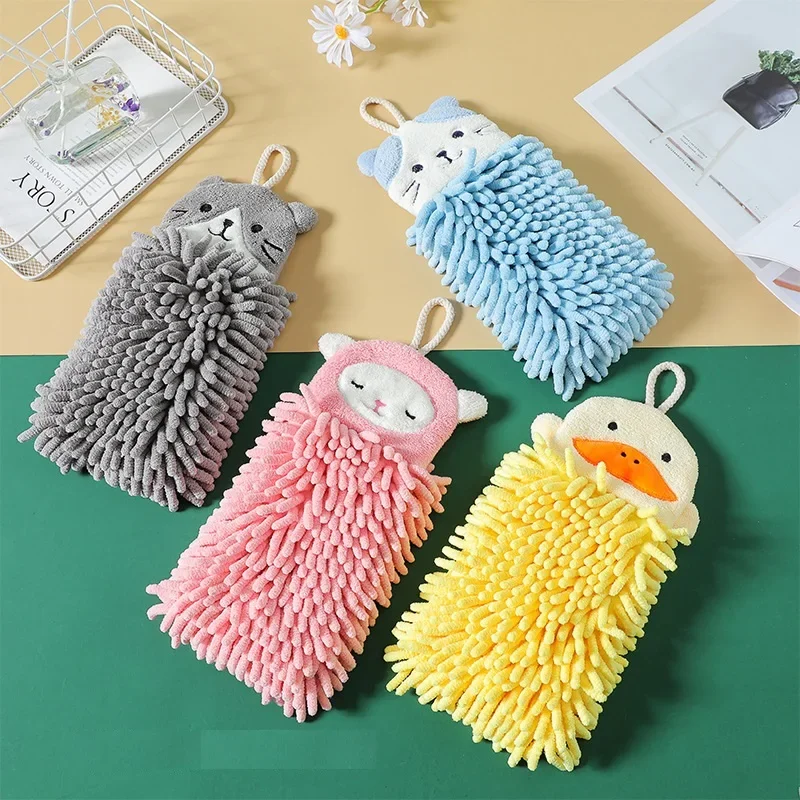 

Wall-Mounted Wipe Hand Towel Super Absorbent Fast Drying Chenille Cleaning Cloth Kitchen Bathroom Supplies