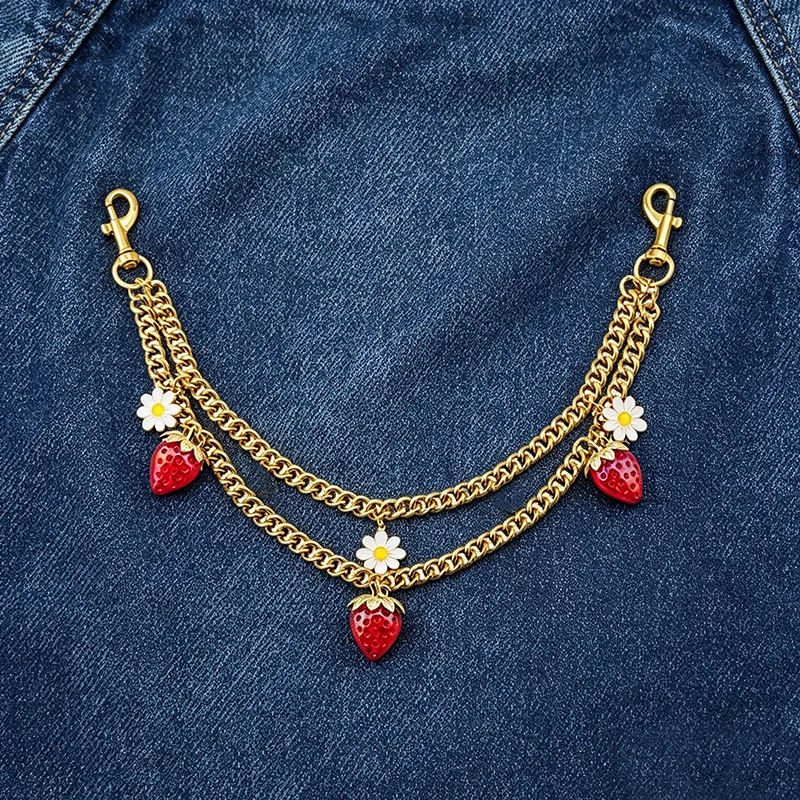 Double Layer Bag Chain Fruit Series Shoulder Bag Extension Chain Woven Bag/Handbag Decoration Shoulder Strap Chain Adjustment
