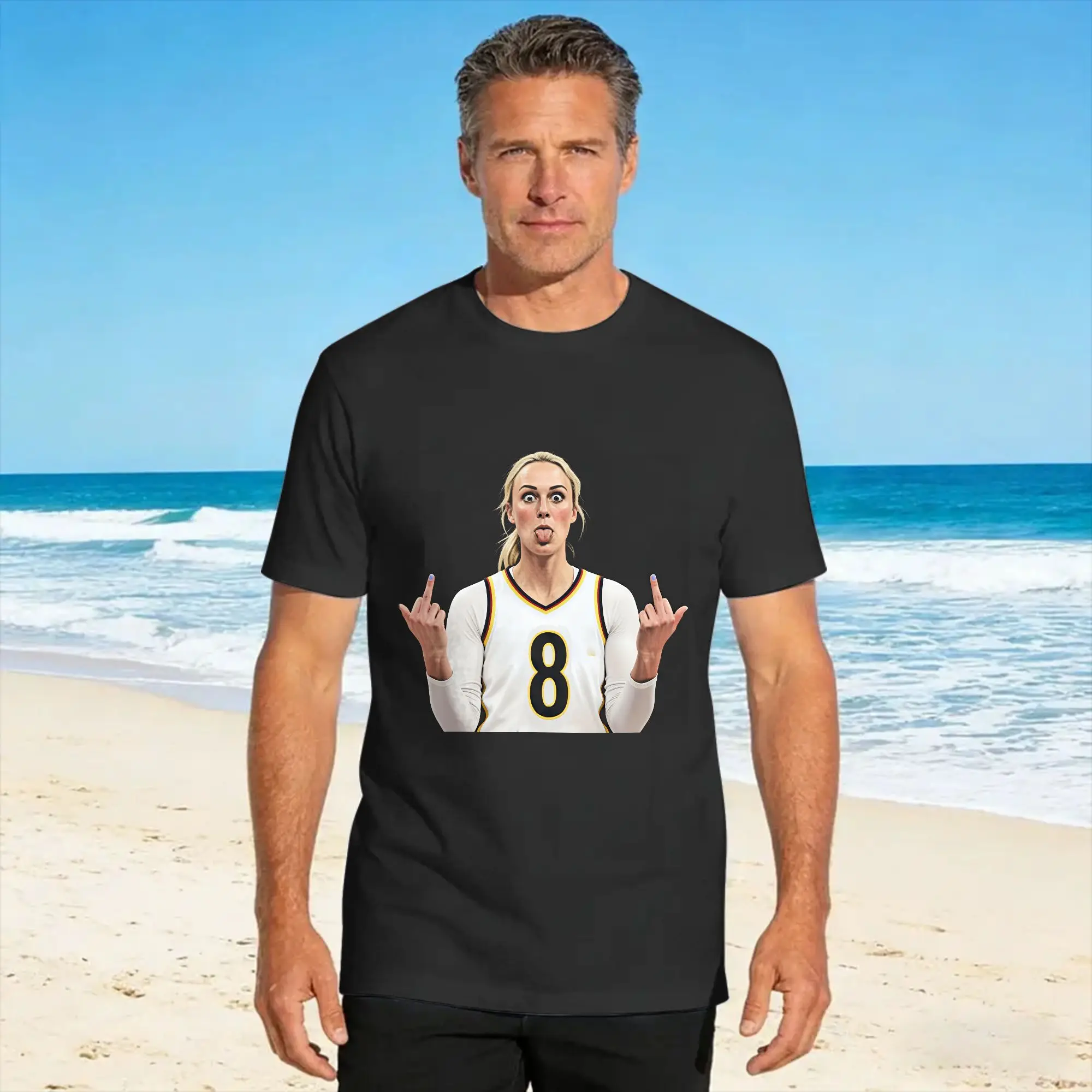 Men Women's T-Shirt Funny Sophie Cunningham Flipping The Bird T Shirts Trending  Beach Tees Streetwear 100% Cotton Clothes