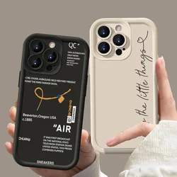 Phone Case For iPhone 15 Pro Max Cases iPhone 14 11 12 13 Pro Max Mini 7 8 Plus SE 2022 X XR XS Simple English Design Soft Cover