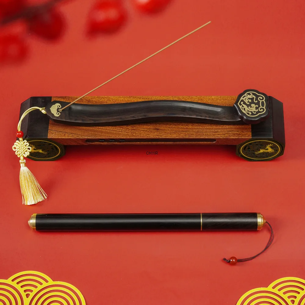 

Chinese style red wooden incense utensils, portable indoor incense ceremony, Ruyi incense burner gift box set, incense insertion