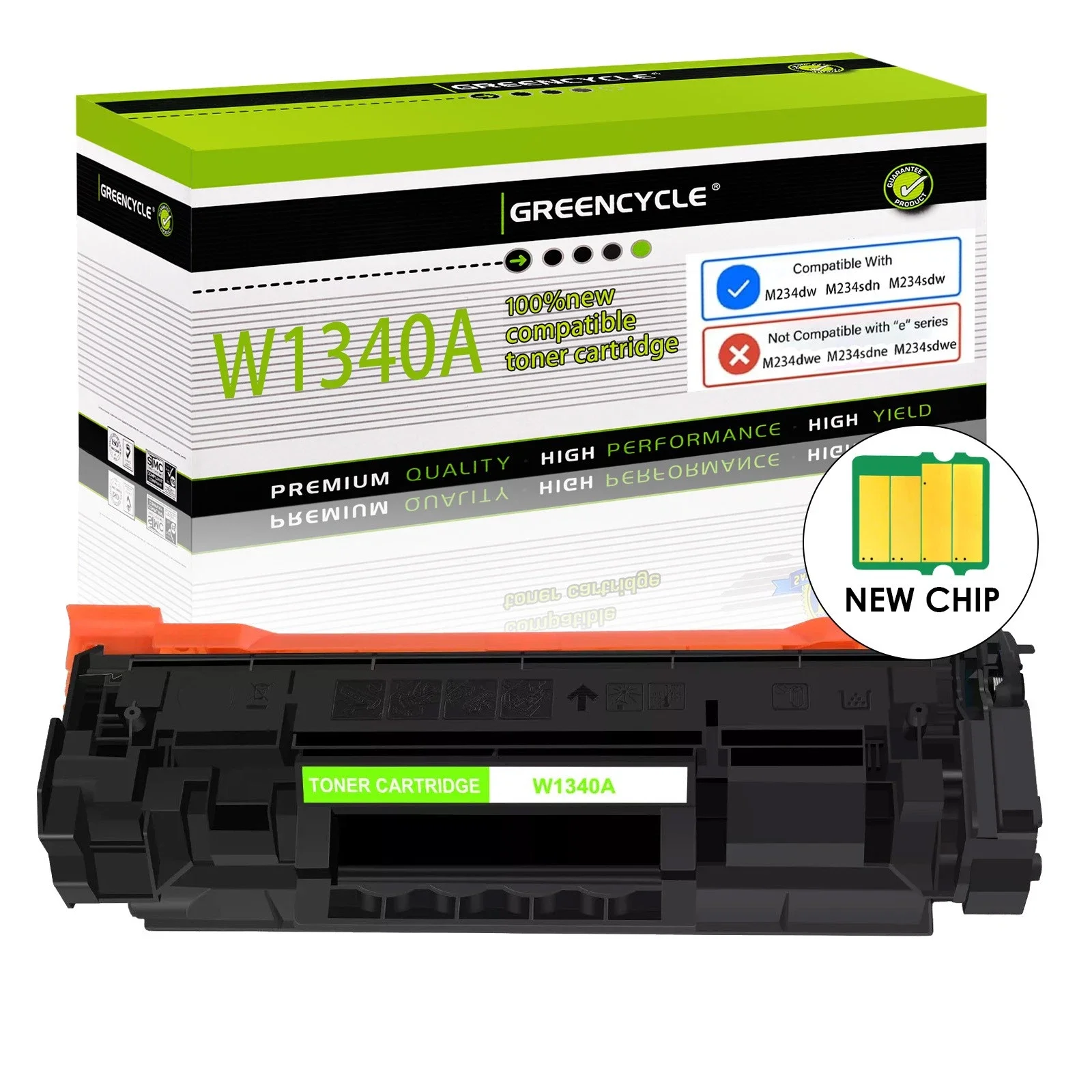 1-4Pack W1340A Replacement for HP 134A Black Toner Cartridge with chip Compatible for HP Laser Jet M209dw MFP M234dw M234sdw M234sdn Printer