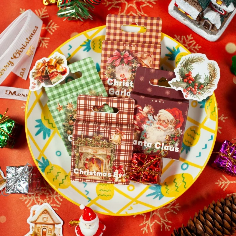45 Sheets Christmas Series Decoration Box stickers DIY Handmade Christmas Cards Cut Into Labels Decorate Notebook Covers