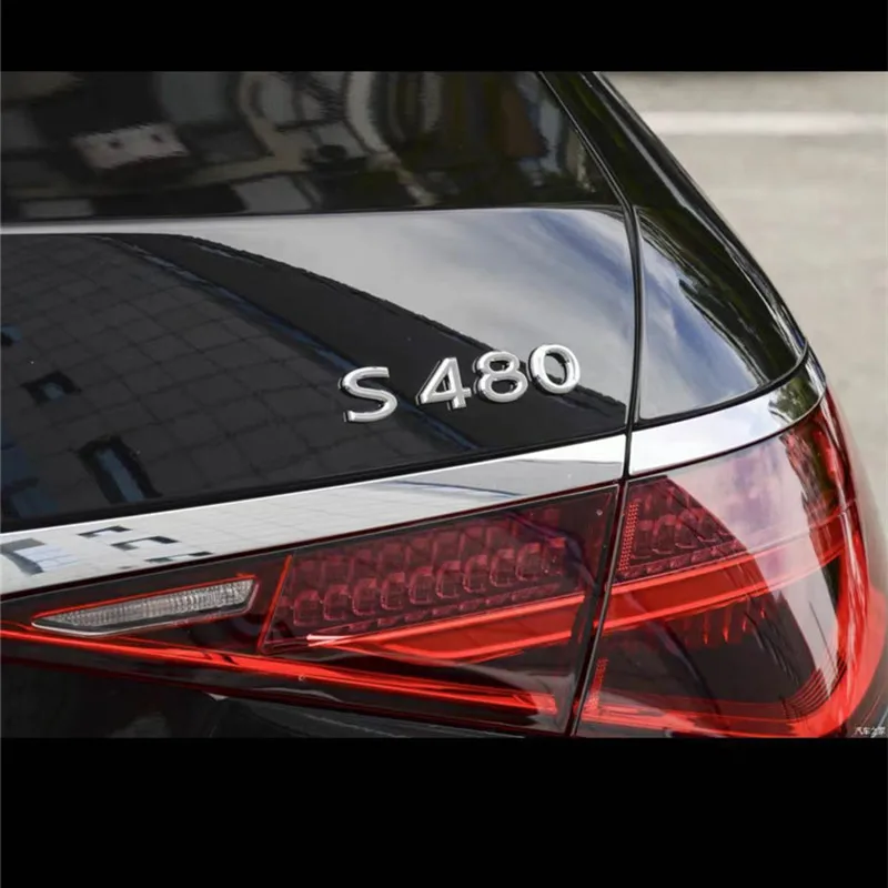 New Chrome etters S480 S580 S680 V12 Emblem foSiIvery Maybach S Class Car Fender Trunk Rear W221 W222 Logo Sticker