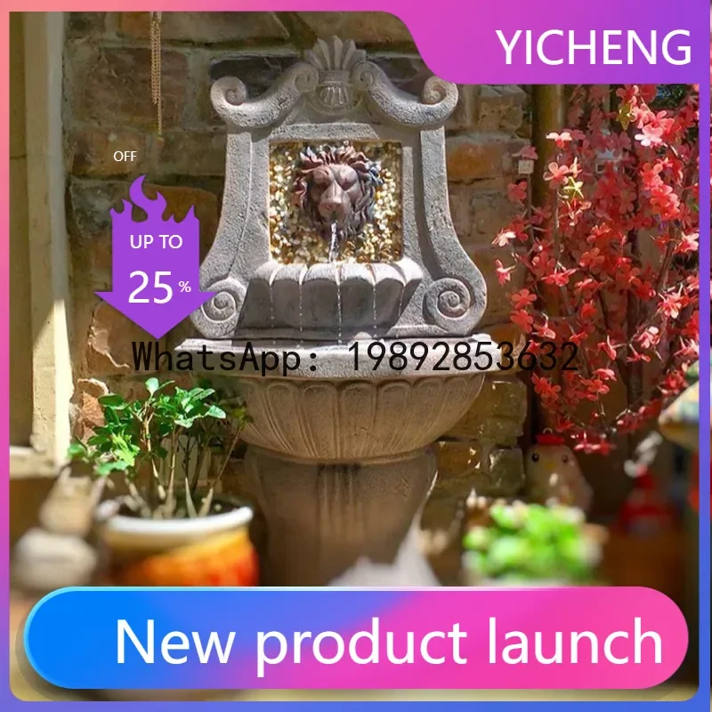 LYY   Courtyard  Lion Head Fountain Villa Garden Outdoor Water Pool Water Feature Landscape Flowing Water Decoration Ornament