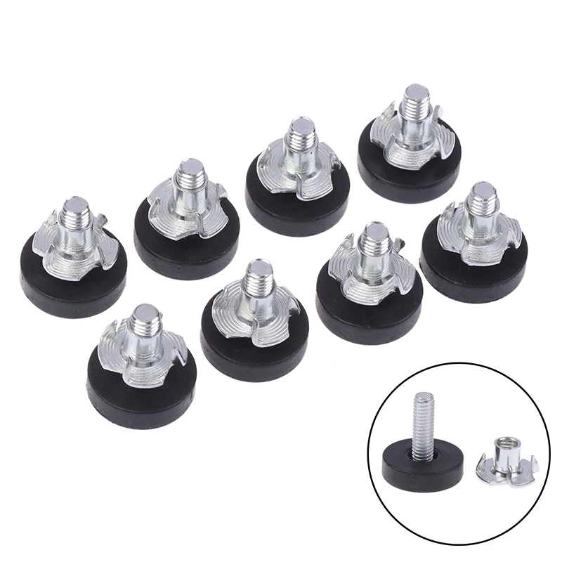 8PCS DIY Accessories M6 Thread Adjustable Furniture Levelers Screw In Chair Feet Furniture Feet Leg Levelers Durable Easy To Use