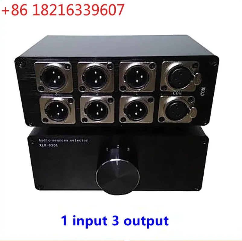 Hifi Signal Sources Selector 3(1)-in-1(3)-Out XLR Balance Stereo Audio Switch Switcher Passive Selector Splitter Box
