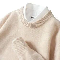 Men's Wool Sweater O-Neck Pullovers Knit Plus Size M-5XL Woollen Sweater Autumn Winter Tops High-End Jumpers