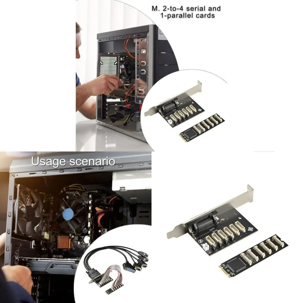 

R53C Industrial PCI Card M.2 M+B to 4X RS232 Serial Adapter Card for Desktops