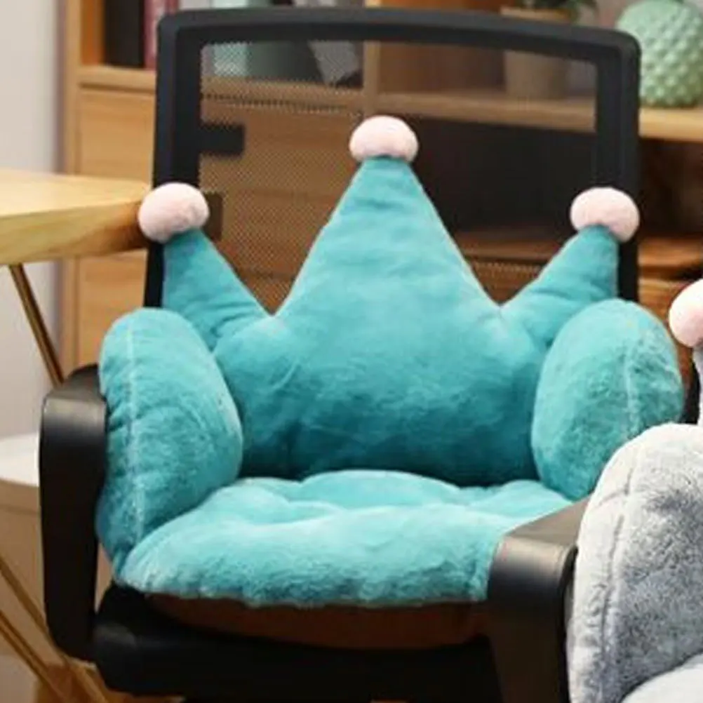 

Crown Style Thickened Seat Cushion Dark Green Home Office Backrest Soft Easy Clean Non-Slip Living Room Bedroom Dining Room