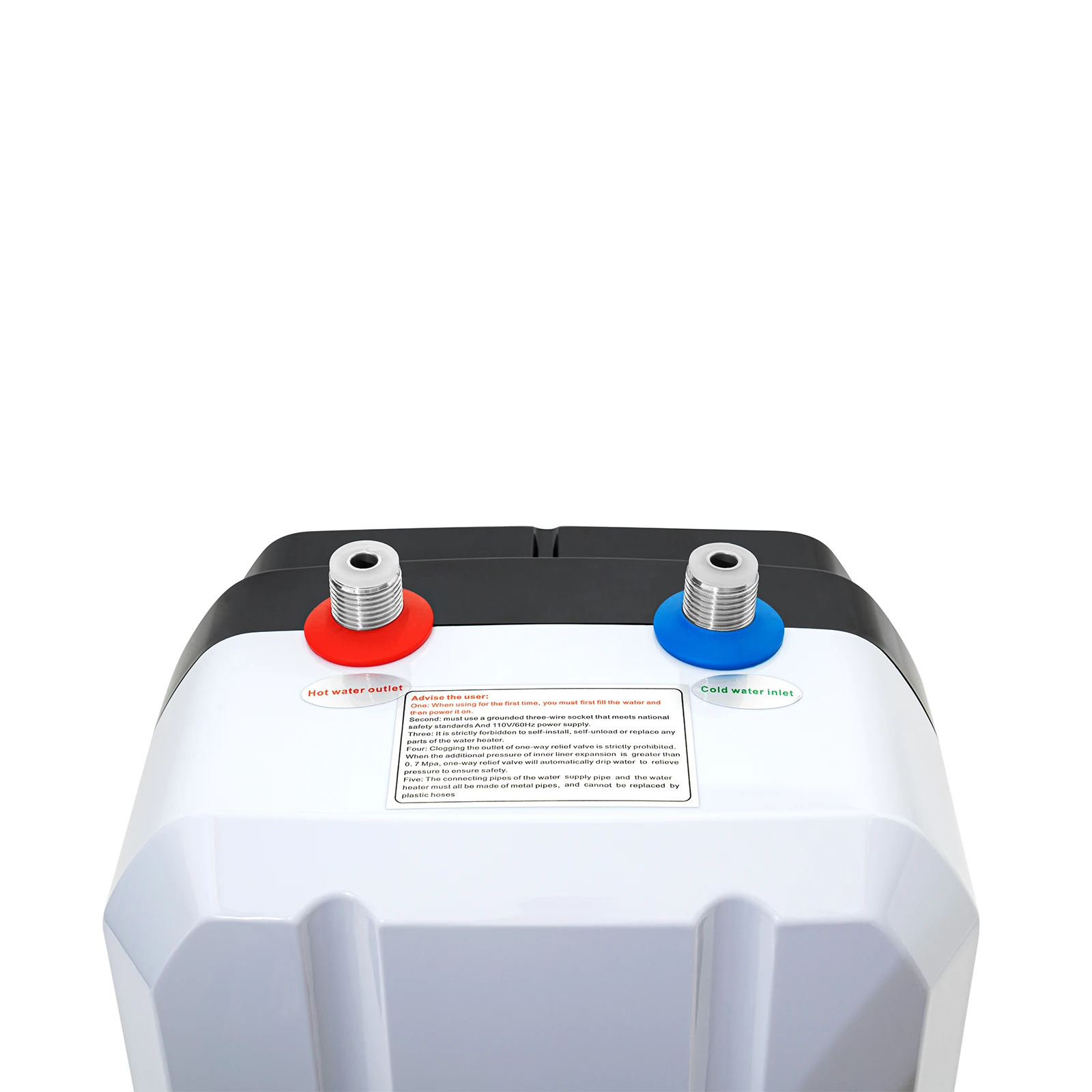 سخان مياه صغير 1.59 جالون 1500 وات 110 فولت، مدمج 9.44 × 7.67 × 13.38 بوصة، توفير المساحة، تسخين سريع لغسل وتنظيف أطباق المطبخ