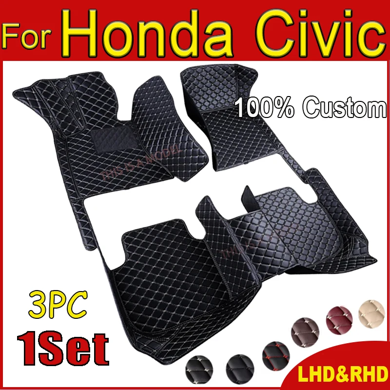 

Custom Car Floor Mats For Honda Civic 2012 2013 2014 2015 Auto Foot Pads Automobile Carpet Cover interior accessories