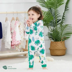 PatPat Baby Boy/Girl Naia Environmental Themes Earth Print Long Sleeve Jumpsuit Soft and Comfortable  Perfect for Outings