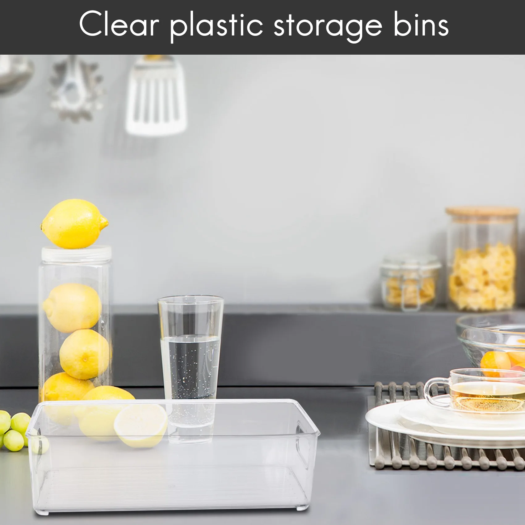 В наличии 2-х шт. контейнеры-органайзеры для холодильника, прозрачная штабелируемая пластиковая полка для хранения продуктов с ручками для кладовой, кухни