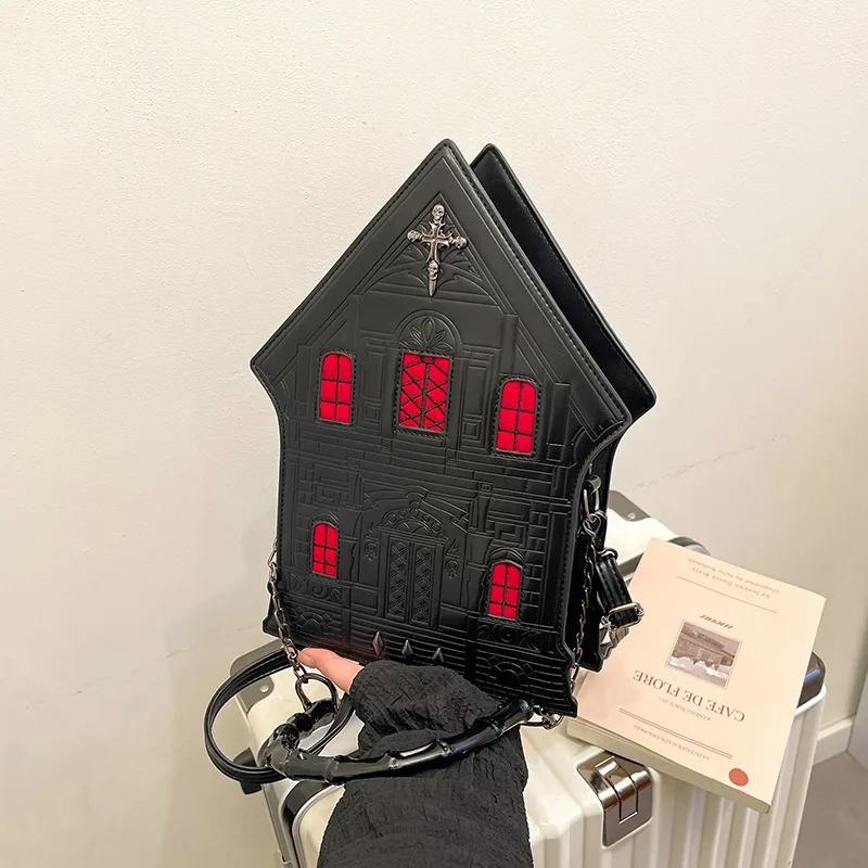 

Halloween small bag, European and American fashion niche cross shoulder bag, crossbody house small square bag