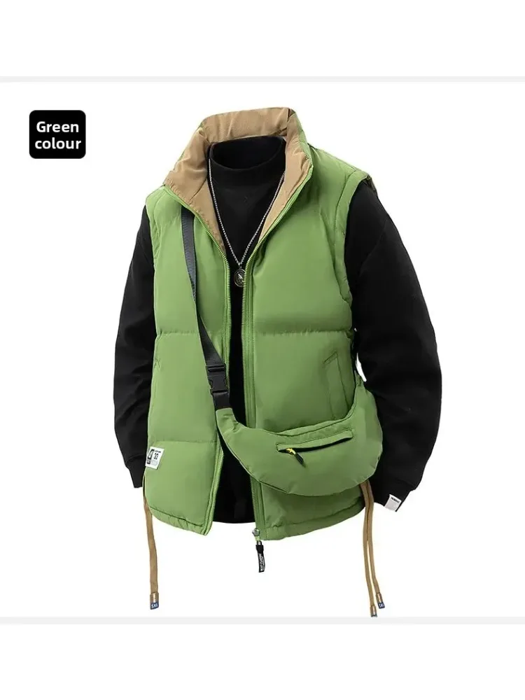 

Теплый жилет, рюкзак, наплечник, модная брендовая молодежная модная верхняя одежда, жилет унисекс, двусторонняя одежда, одежда унисекс