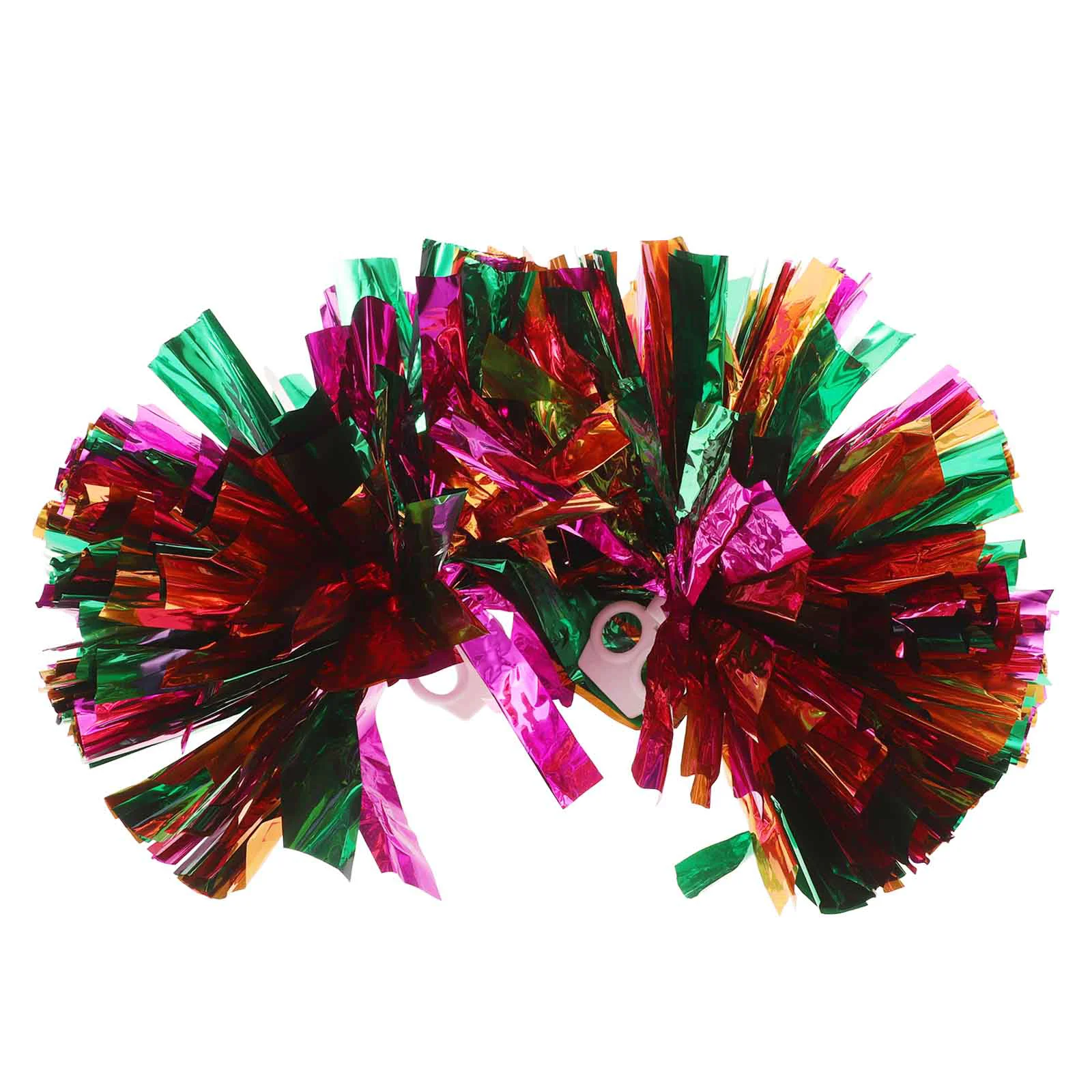 

2 Pcs Cheerleading Bouquet Team Spirit Poms Pompoms Metallic Pomoms Kids Football Party Aldult Sports Event