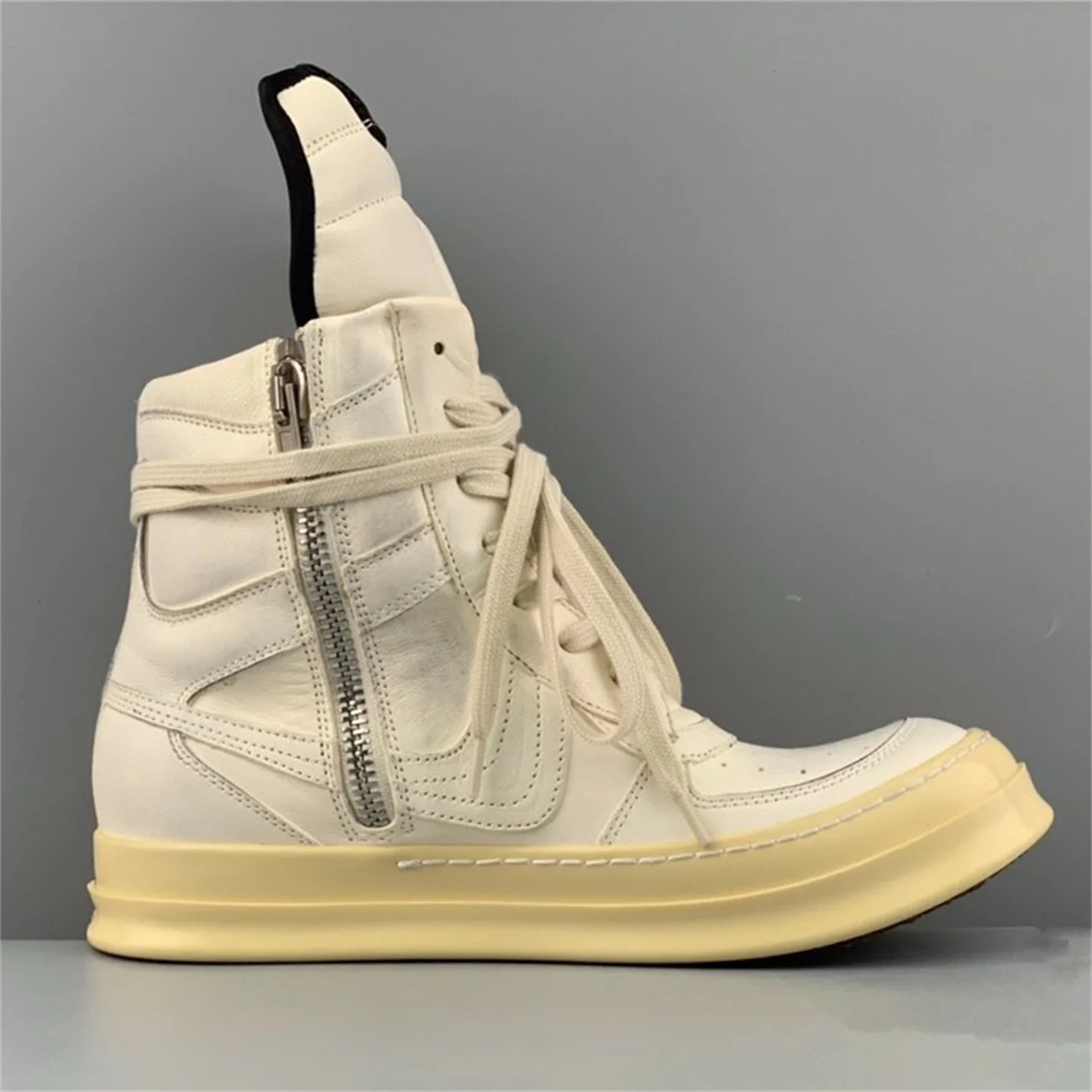 

Customized Goodyear Handmade sewing Men Geo-basket Hip Hop Punk Nail Genuine Leather Running Boots