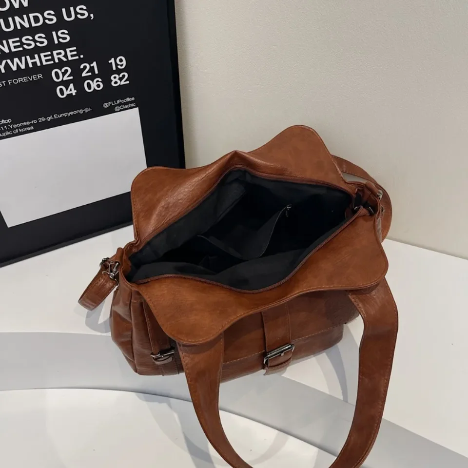 Vintage Shoulder Bags for Women High Quality Soft Leather Cross-body Bags Casual Tote Purse Travel Messenger Commuting Handbag